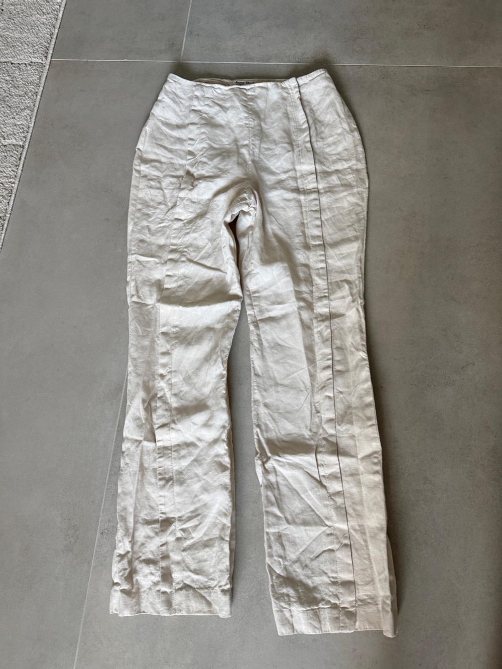 Natural 100% linen trousers from Acne Studios.